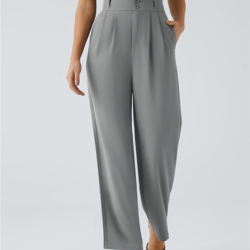 HALARA High Waisted Straight Leg Work Pants in Mockingbird